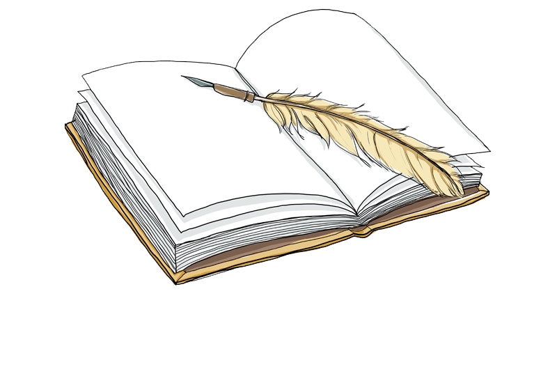 Книга и перо рисунок